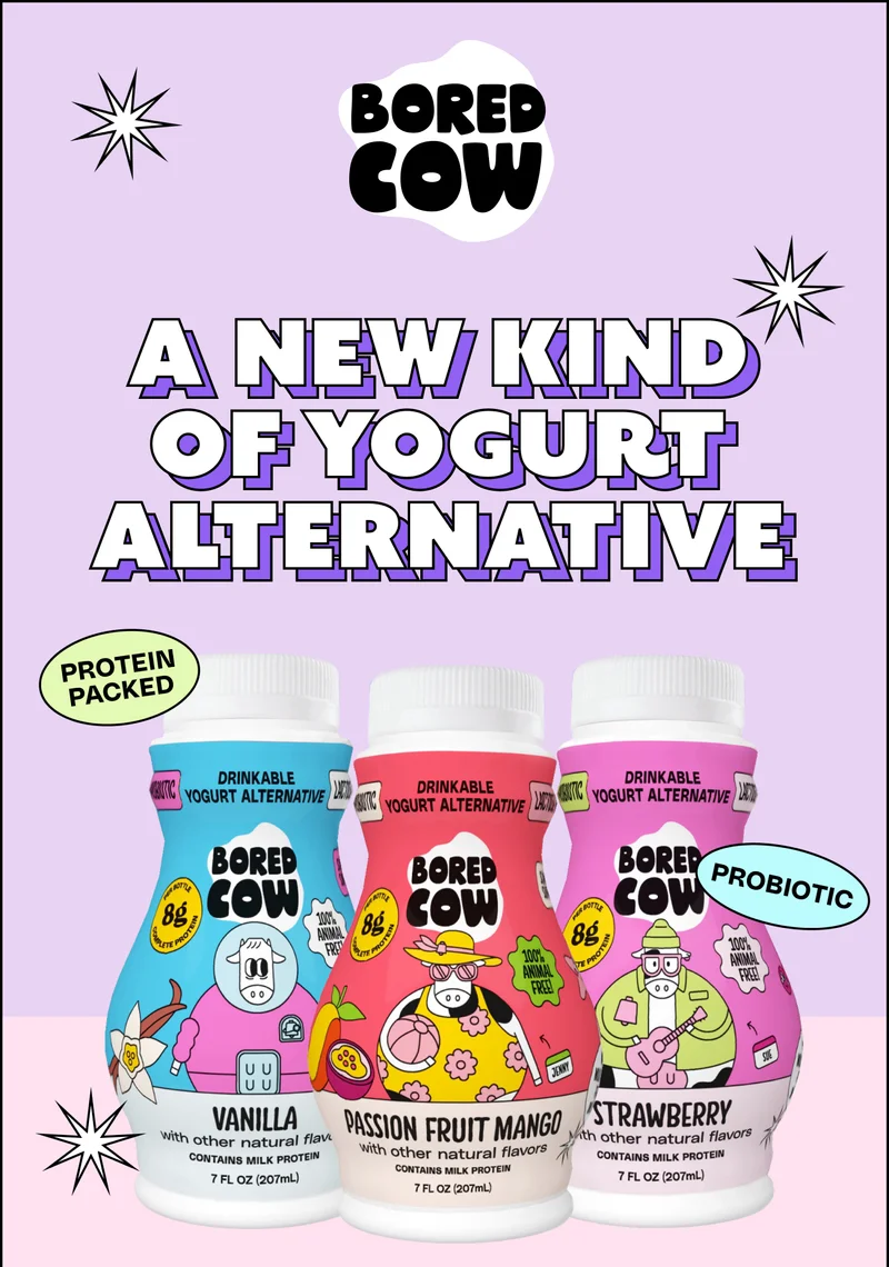 Bored Cow logo,A new kind of yogurt alternative