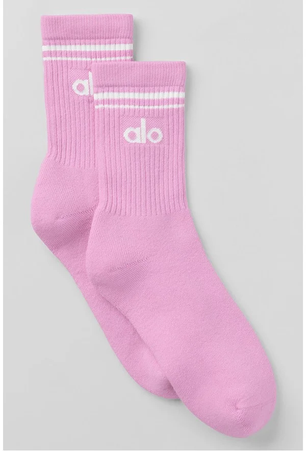 Unisex Half-Crew Throwback Sock - Candy Heart Pink/White - Candy Heart Pink/White / L