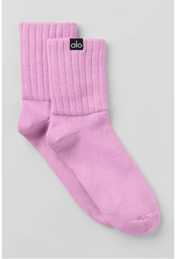 Unisex Half-Crew Scrunch Sock - Candy Heart Pink - Candy Heart Pink / M