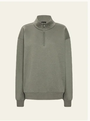 LuxeFleece Men's Half Zip Pullover in Dusk Basil