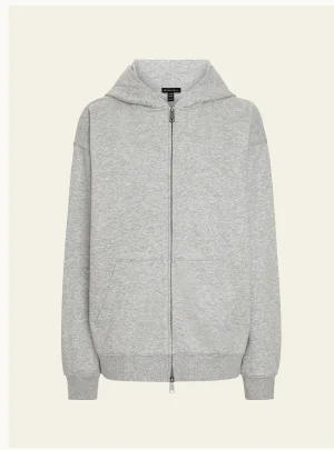 LuxeFleece Men's Full Zip Hoodie in Light Heather Gray