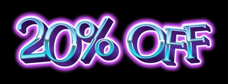 spinning 20% off graphic gif.