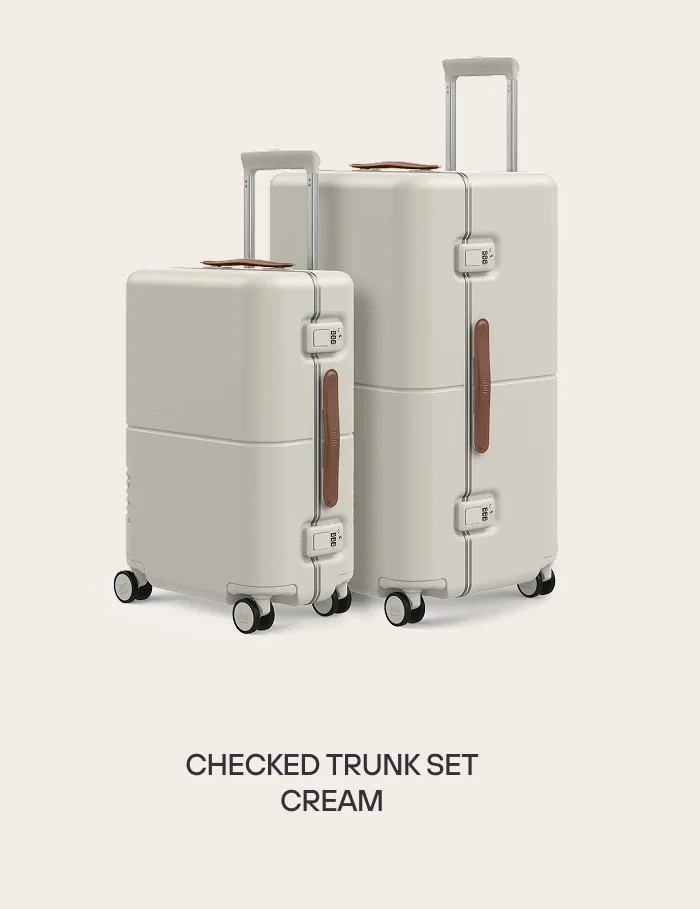 Checked Trunk Set Cream