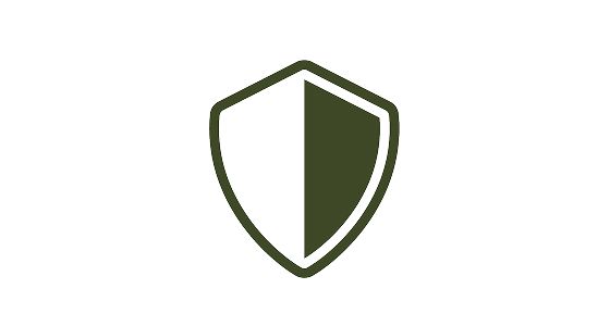A circle of oil behind a shield icon.