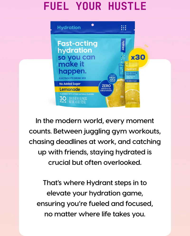 FUEL YOUR HUSTLE | In the modern world, every moment counts. Between juggling gym workouts, chasing deadlines at work, and catching up with friends, staying hydrated is crucial but often overlooked.