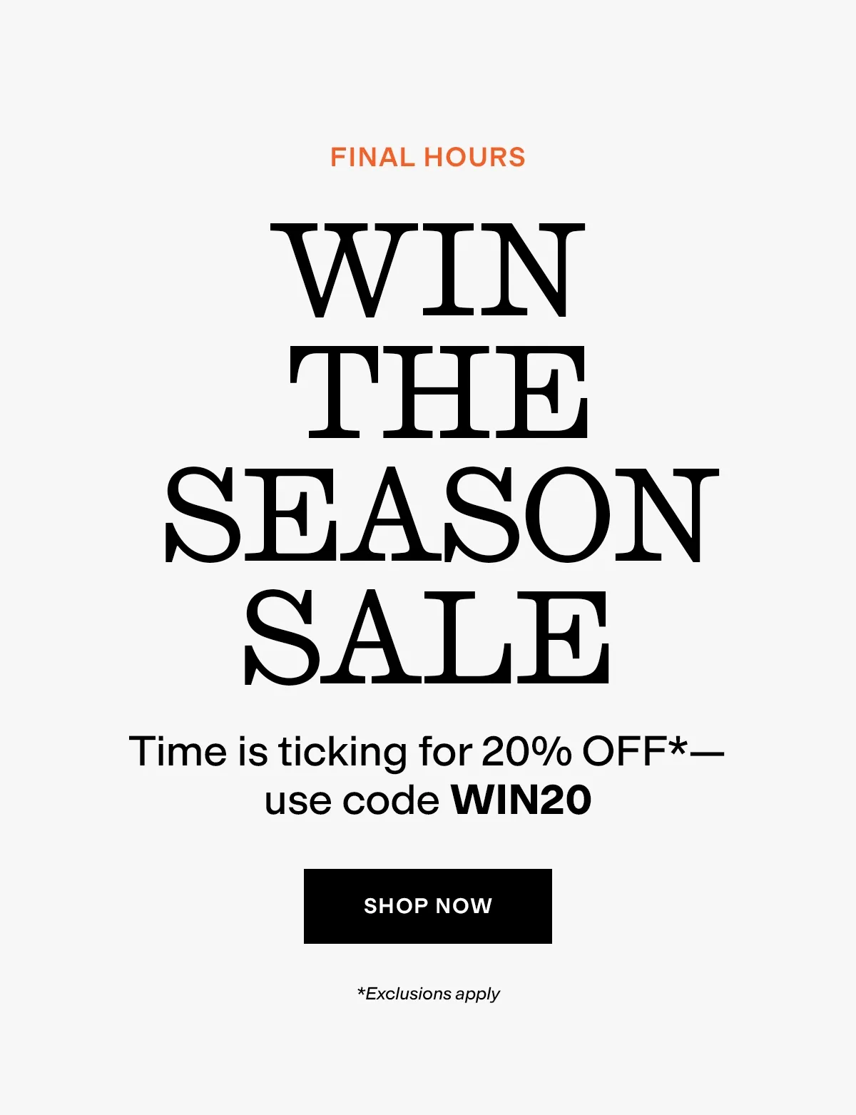 Shop Final Hours