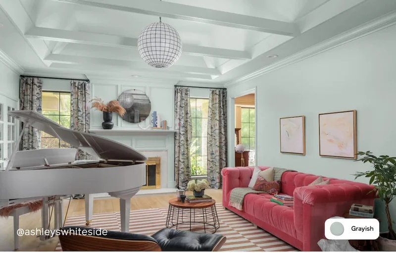 Living room color drenched in Grayish
