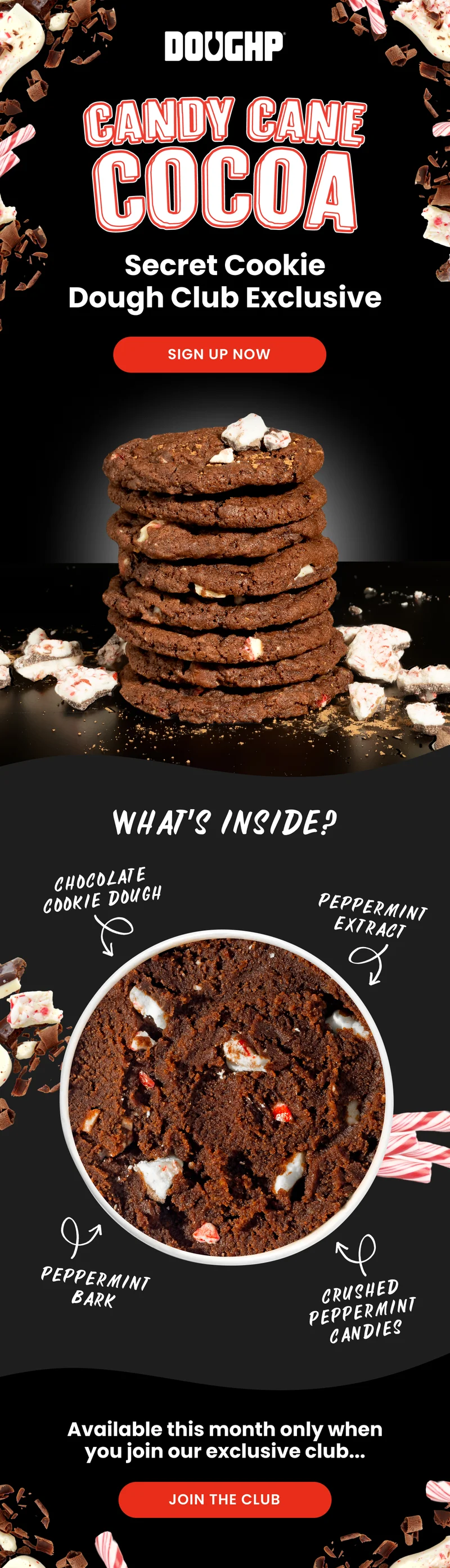 holiday flavors of edible cookie dough