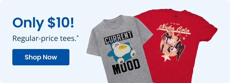 Only $10! Regular-price tees.* Shop Now