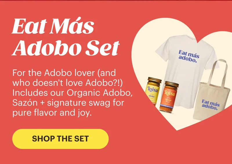 Eat Más Adobo Set For the Adobo lover (and who doesn't love Adobo?!) Includes our Organic Adobo, Sazón + signature swag for pure flavor and joy. SHOP THE SET