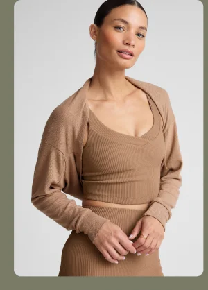 Duet 2-Way Convertible Shrug in Desert sand