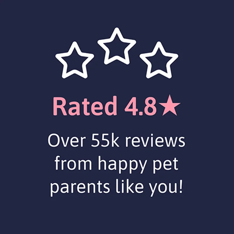 Rated 4.8 stars from over 55k pet parent reviews