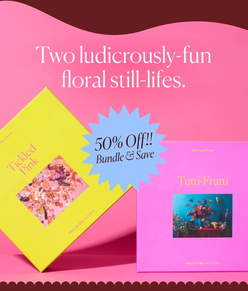 50% Off!! Bundle & Save - Two ludicrously-fun floral still-lifes.