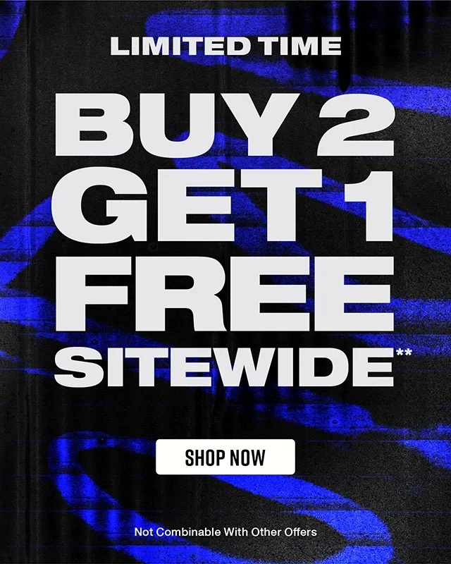 Limited Time Buy Two, Get One Free Sitewide. Not combinable with other offers. Shop Now