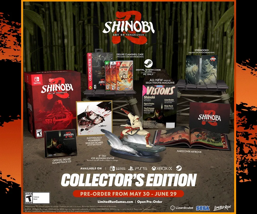 Pre-order SHINOBI: Art of Vengeance today! Collector's Edition, Classic Edition, and Standard editions available.