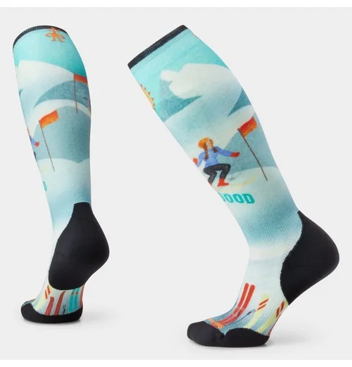 Women's Ski Snow Bunny Print Over The Calf Socks