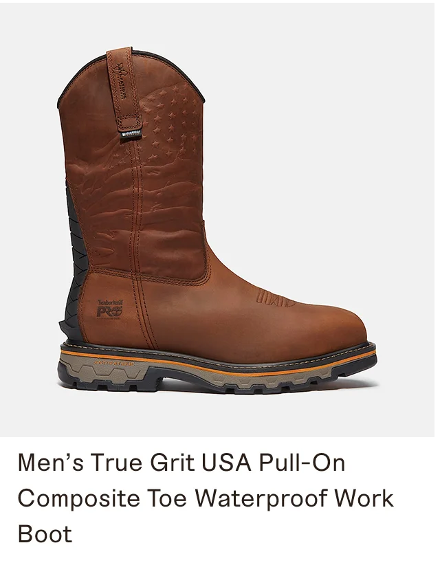 Men's True Grit USA Pull-On Composite Toe Waterproof Work Boot