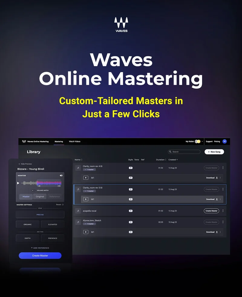 Get custom-tailored masters with Waves’ award-winning processing
