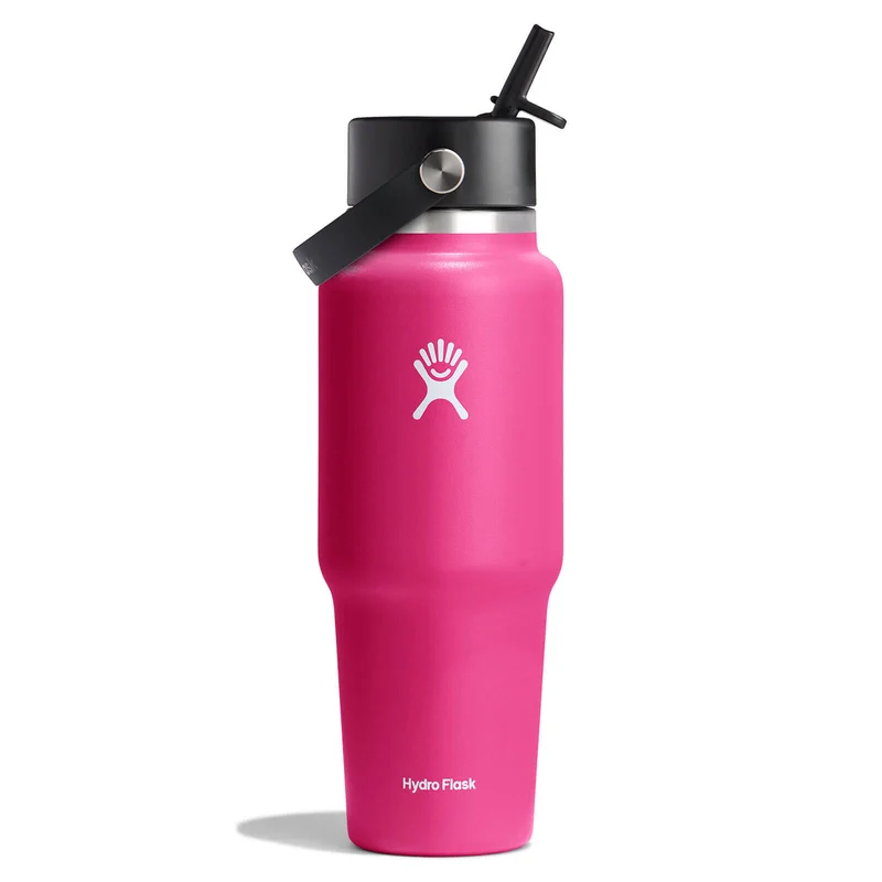 Image of 32 oz Wide Mouth Travel Bottle with Flex Straw Cap