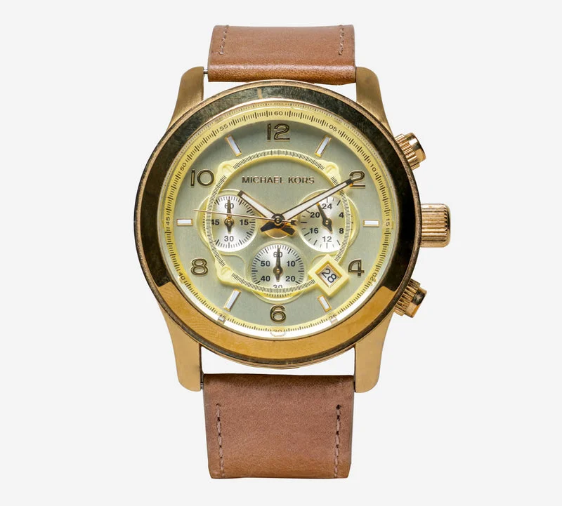 Michael Kors Rewound Gold and Brown Colored Quartz Analog Watch
