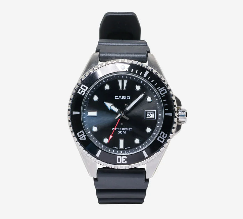 Casio Rewound Silver and Black Colored Quartz Analog Watch