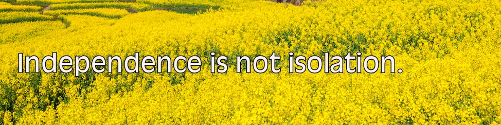 Affirmation: Independence is not isolation.