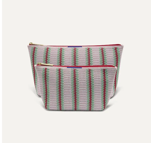 The Travel Pouch Set - Watermelon Market Stripe
