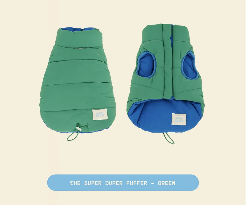 The Super Duper Puffer Jacket - Green & Blue