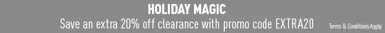 Save an extra 20% off clearance