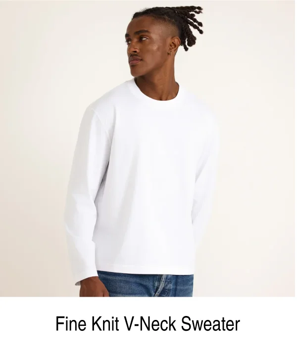 Fine Knit V-Neck Sweater