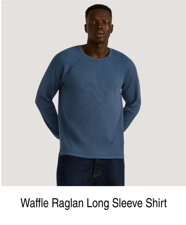 Waffle Raglan Long Sleeve Shirt