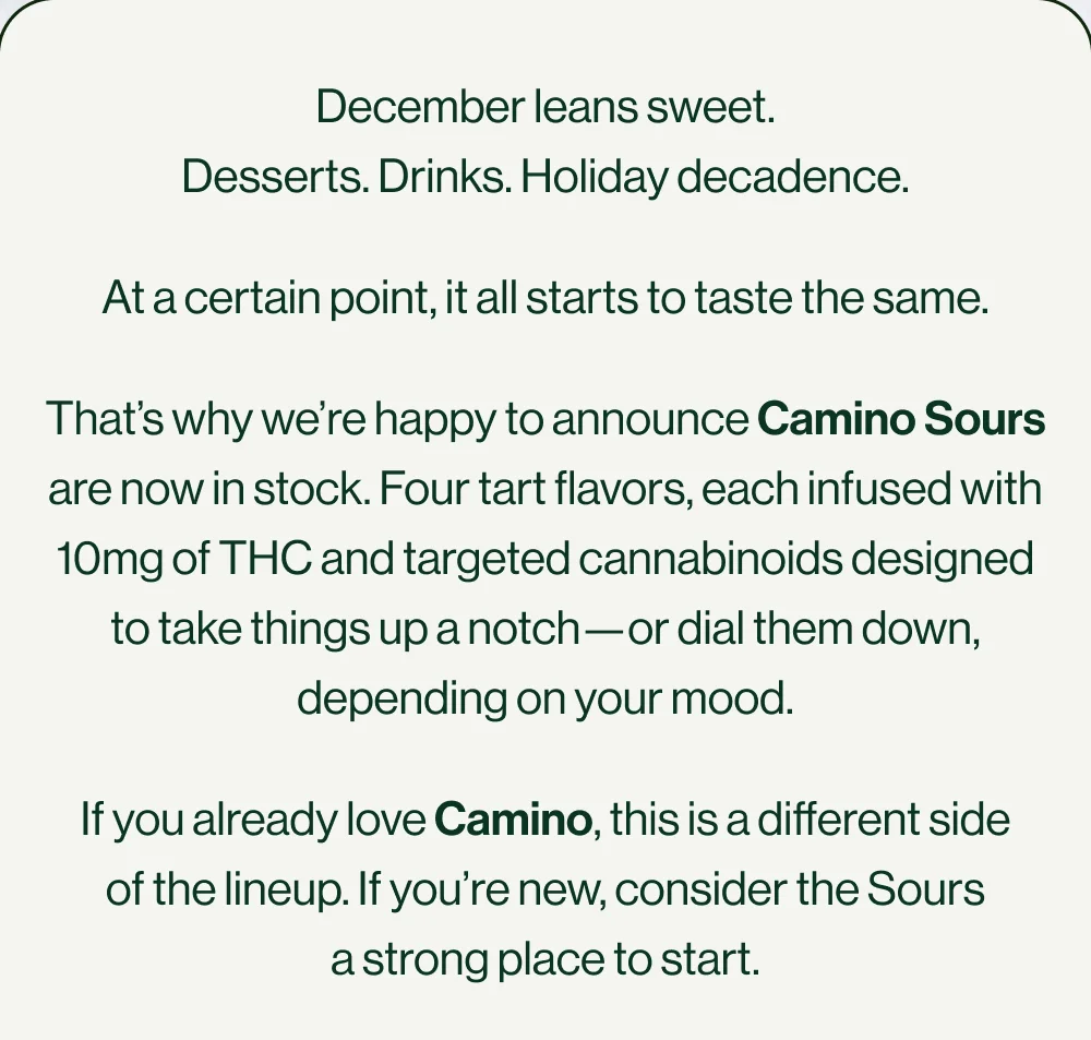 December leans sweet