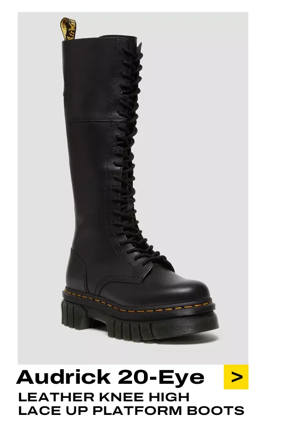 Audrick 20-Eye Leather Knee High Platform Boots