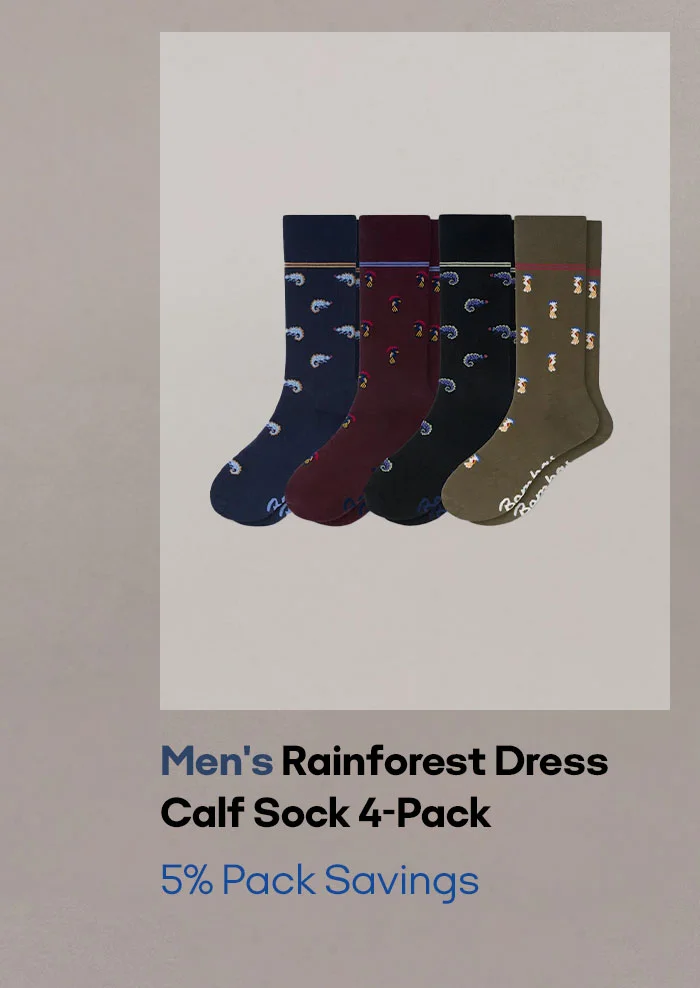 Men's Rainforest Dress Calf Sock 4-Pack 5% Pack Savings