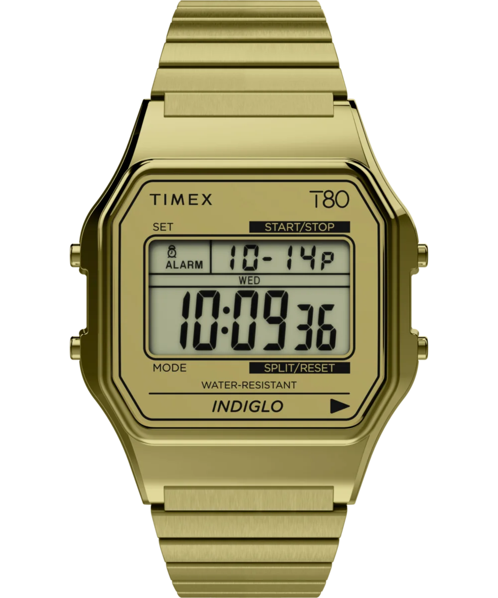 Image of Timex T80 34mm Stainless Steel Expansion Band Watch