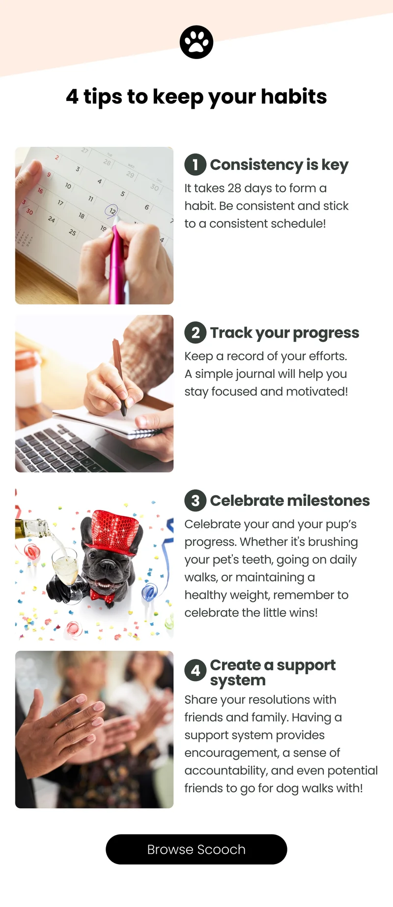 4 tips to keep your habits - Browse Scooch