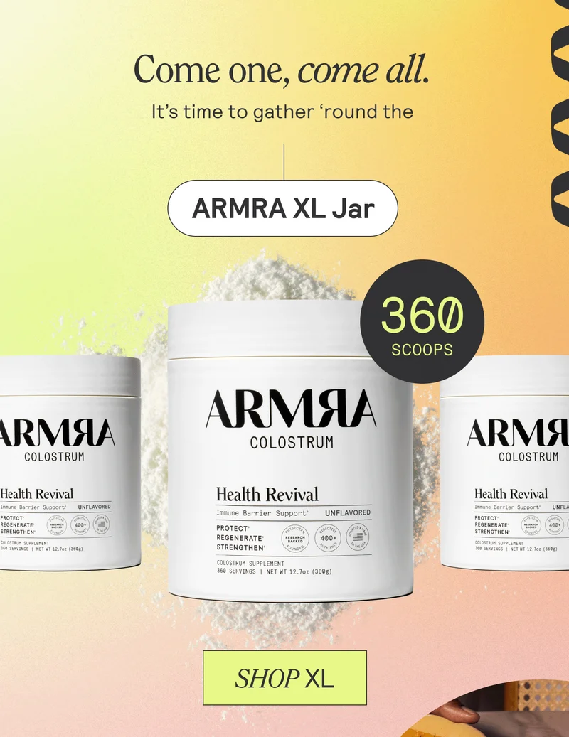 Come one, come all. It's time to gather 'round the ARMRA XL Jar. 360 scoops. Shop CL
