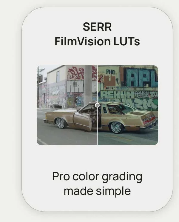 SERR FilmVision LUTs - Pro color grading made simple