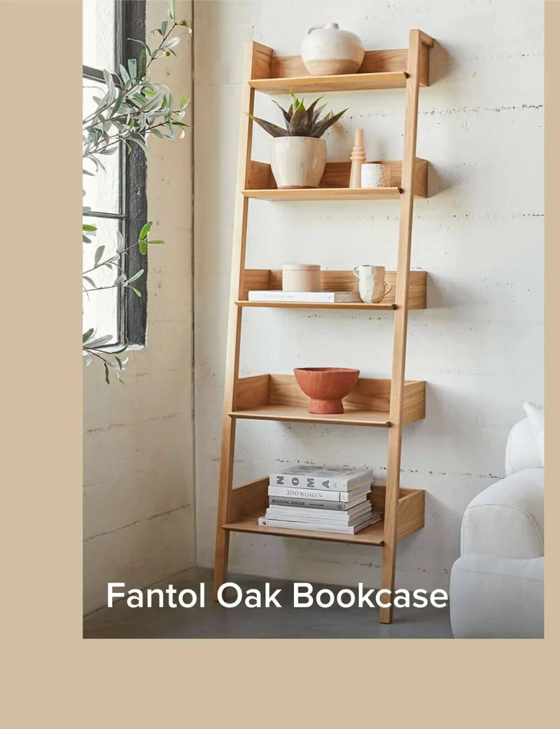 Fantol Oak Bookcase