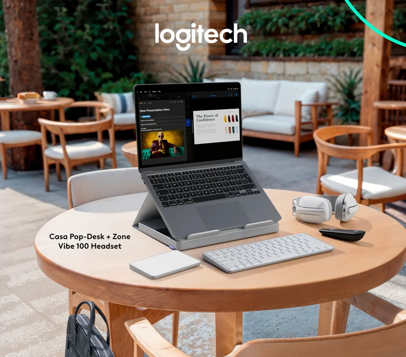 Logitech | CASA POP-DESK + ZONE VIBE 100 HEADset