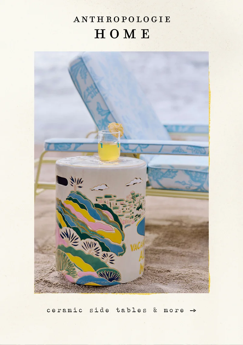 anthropologie home, ceramic side tables and more