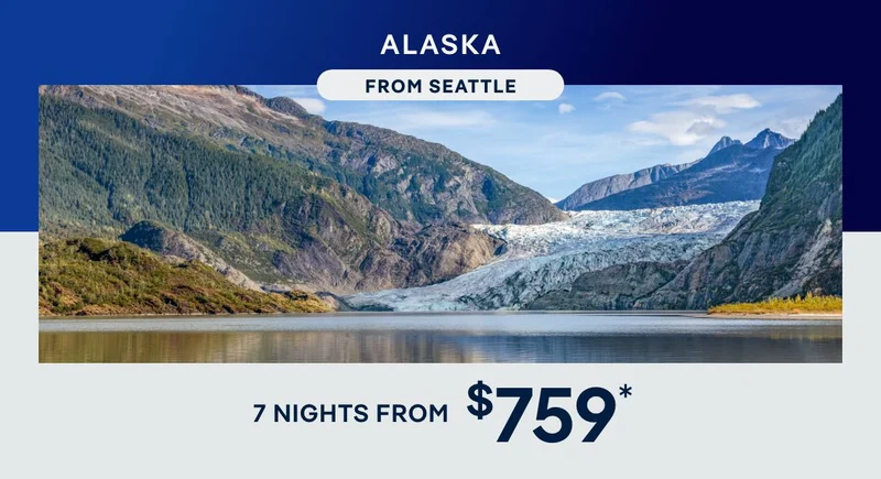 Alaska From Seattle – 7 Nights – Click to View Cruises & Book Now