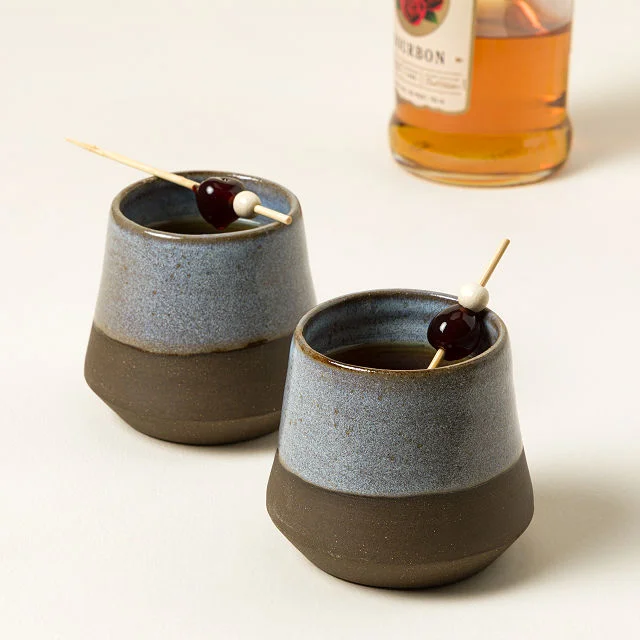 Ceramic Whiskey Tumblers Set of 2