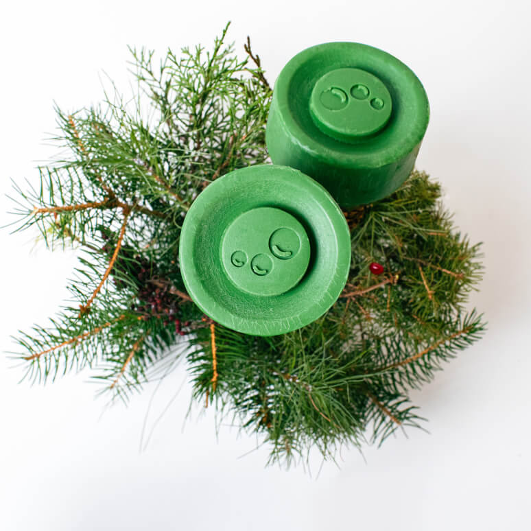 Twin Pines soap bars ontop of pine needles
