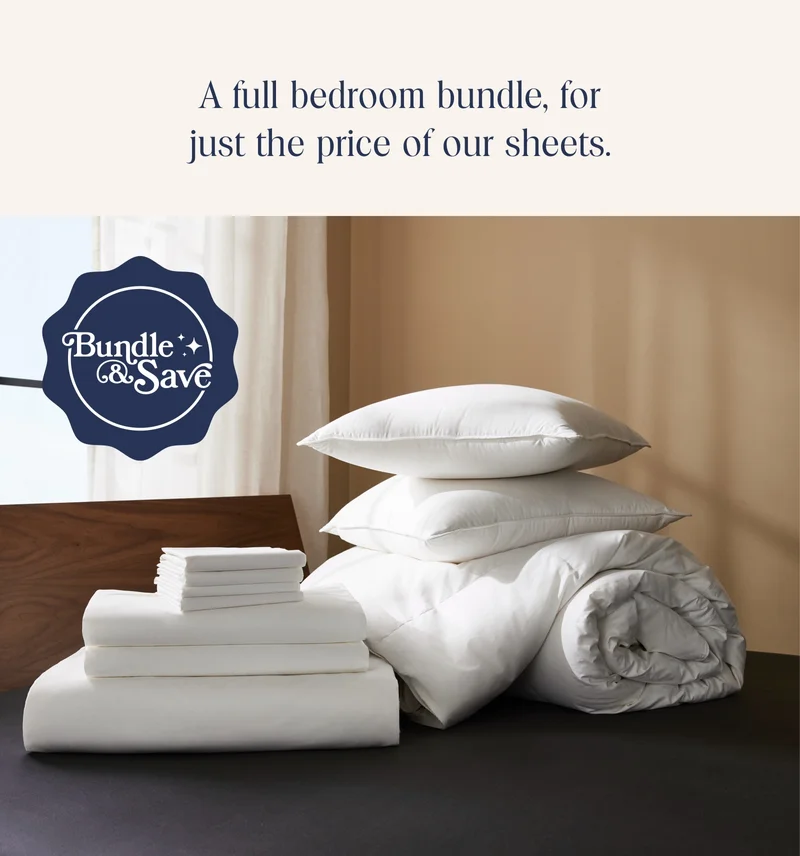 A full bedroom bundle, for just the price of our sheets.