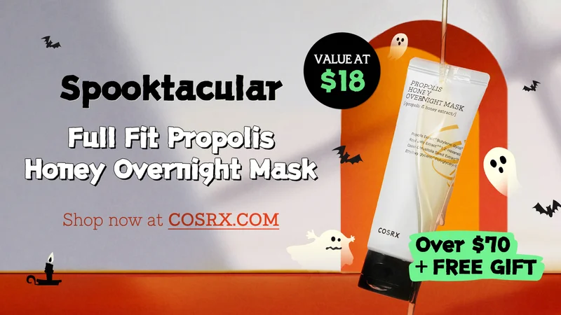 Free gift orders +$70, Free 1 Honey overnight mask