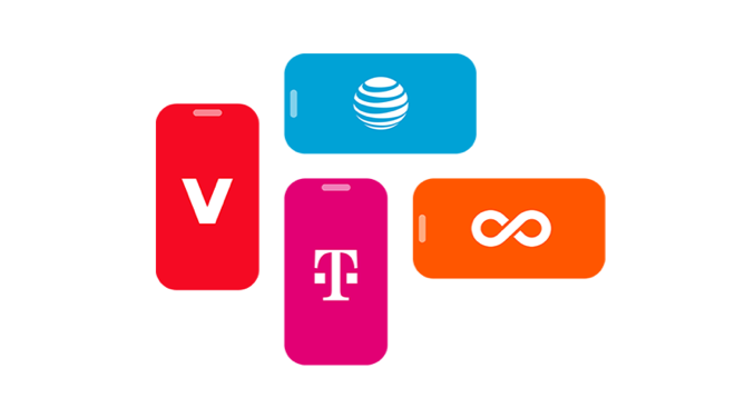Introducing these carriers: AT&T, Verizon, T-Mobile, Boost Mobile