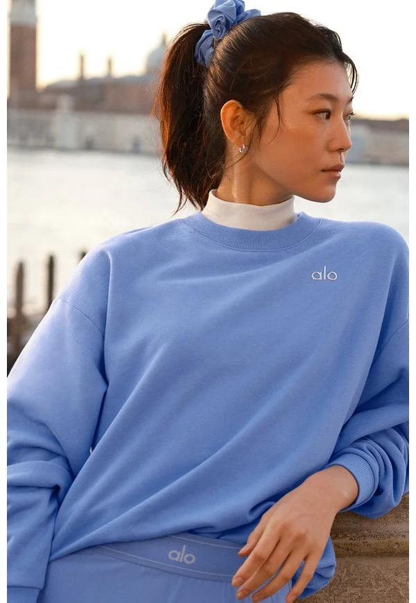 Accolade Crew Neck Pullover - Crystal Clear Blue - Crystal Clear Blue / M