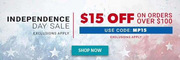 Independence Day Sale $15 OFF on orders over $100 Use Code: MP15 Exclusions Apply Shop Now