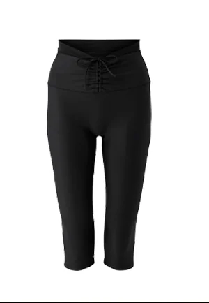 Airlift Mesh High Waist Divine Capri in Black